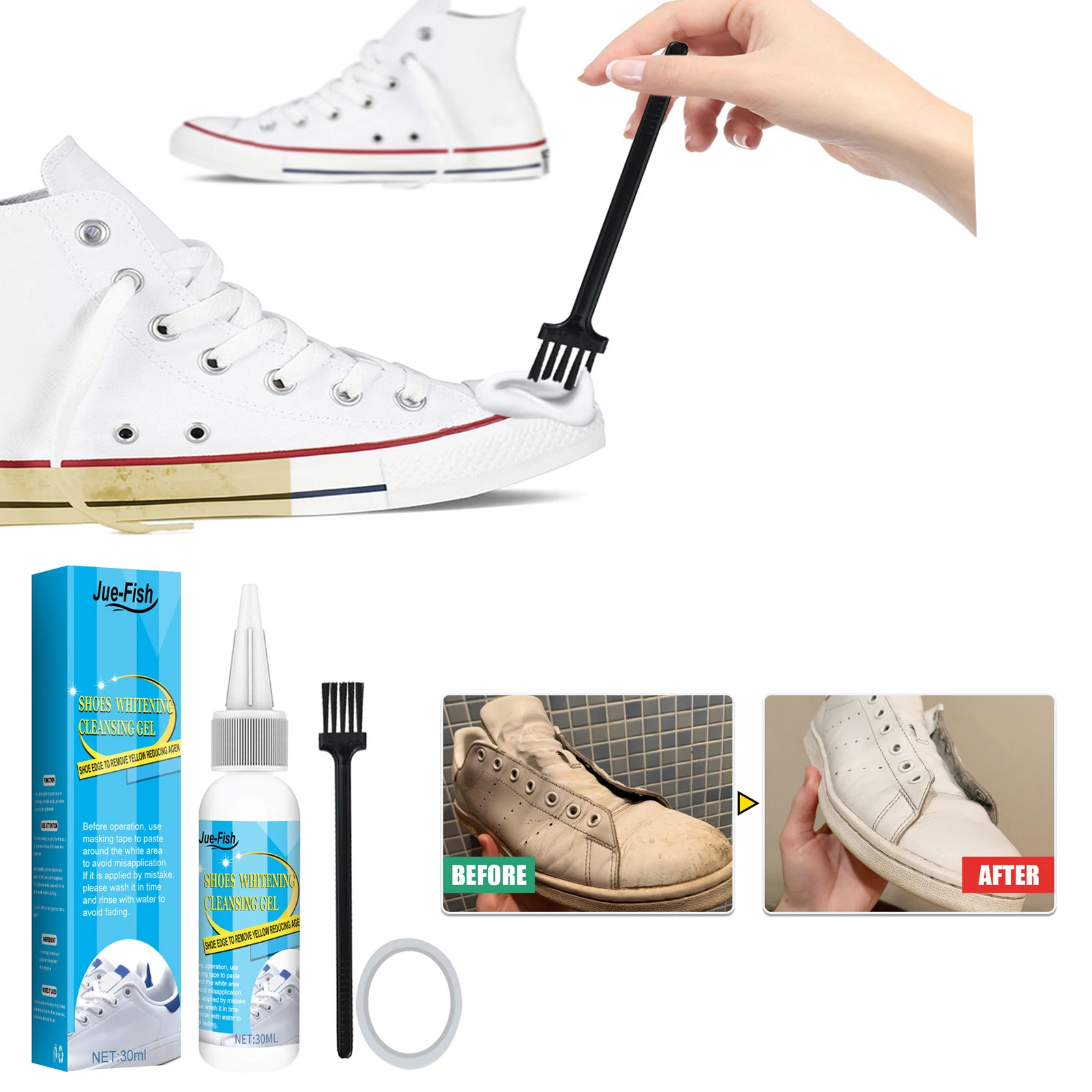 White Shoes Cleaning Gel Stain - Sneaker Care Spray review and price